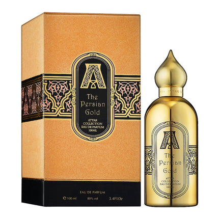 The Persian Gold EDP 100mL by Attar Collection along with its Packaging