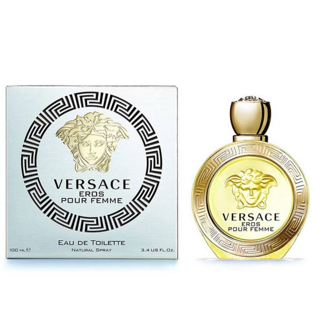Versace Eros Pour Femme Eau De Toilette 100mL along with its Packaging