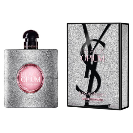 YSL Black Opium Glitter For Women EDP 90mL along with its Packaging