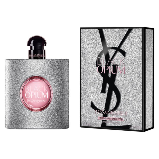 YSL Black Opium Glitter For Women EDP 90mL along with its Packaging