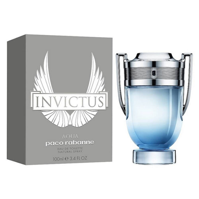Invictus Aqua (2018) EDT 100mL by Rabanne along with its Packaging
