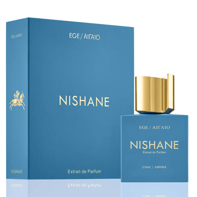 Nishane EGE/AIATAIO perfume bottle and packaging on a white background