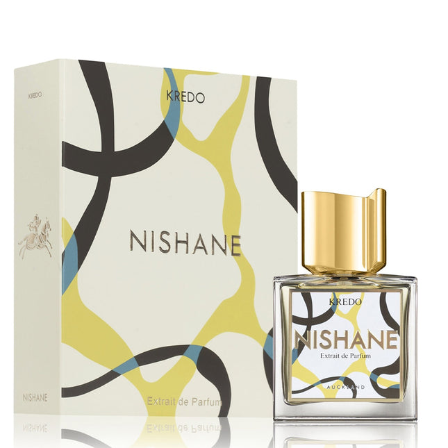 Nishane perfume bottle with packaging on a white background